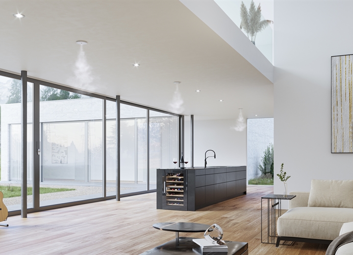 Condair HumiLife Flexible Whole-House Humidifier Spray heads in action